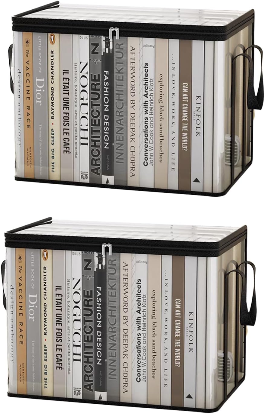 Clear Vinyl Book Storage Bins