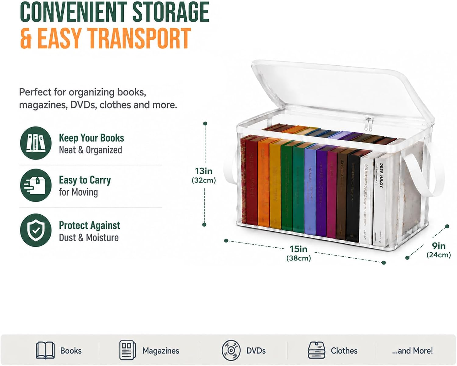 Clear Waterproof Book Storage Boxes - Hình 2