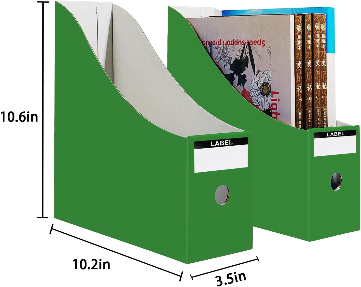 Green Cardboard Magazine File Holders - Hình 2
